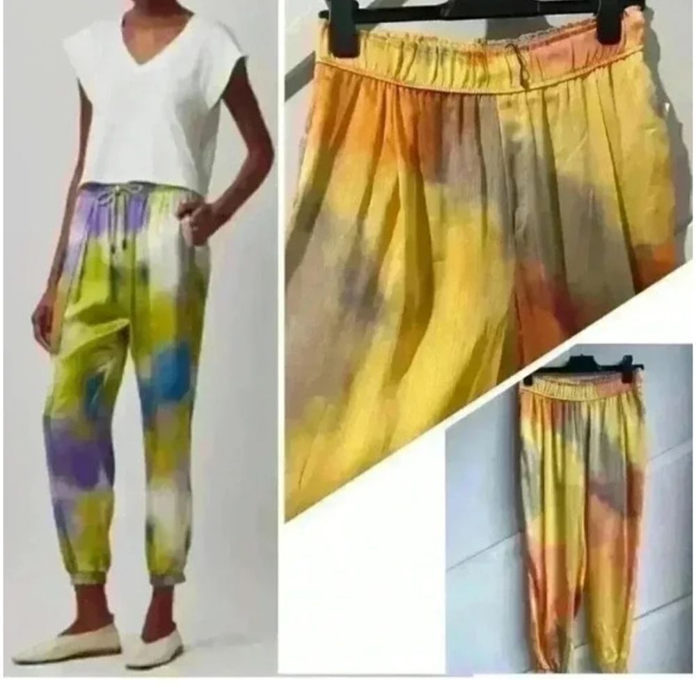 Zara Sunset Tie-Dye Silky Jogger Pants